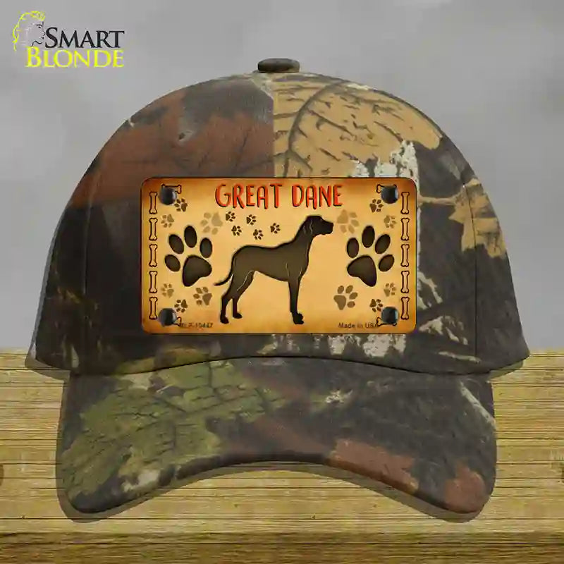 Great Dane Novelty License Plate Hat Cotton / Camoflauge