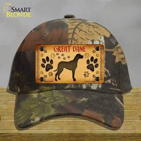 Great Dane Novelty License Plate Hat Cotton / Camoflauge