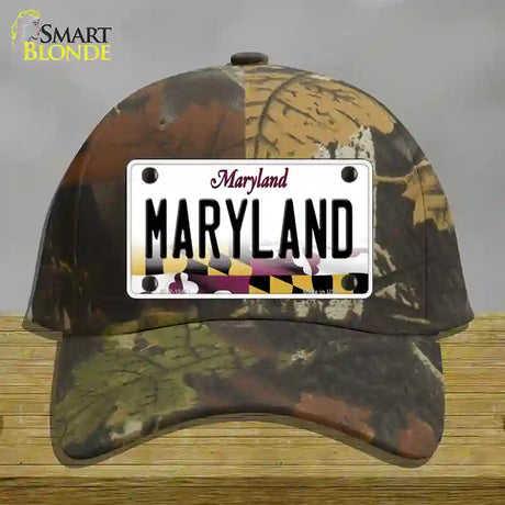 Maryland State MD Novelty License Plate Hat Cotton / Camoflauge