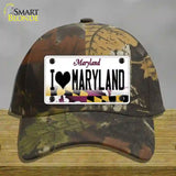 I Love Maryland Novelty License Plate Hat Cotton / Camoflauge