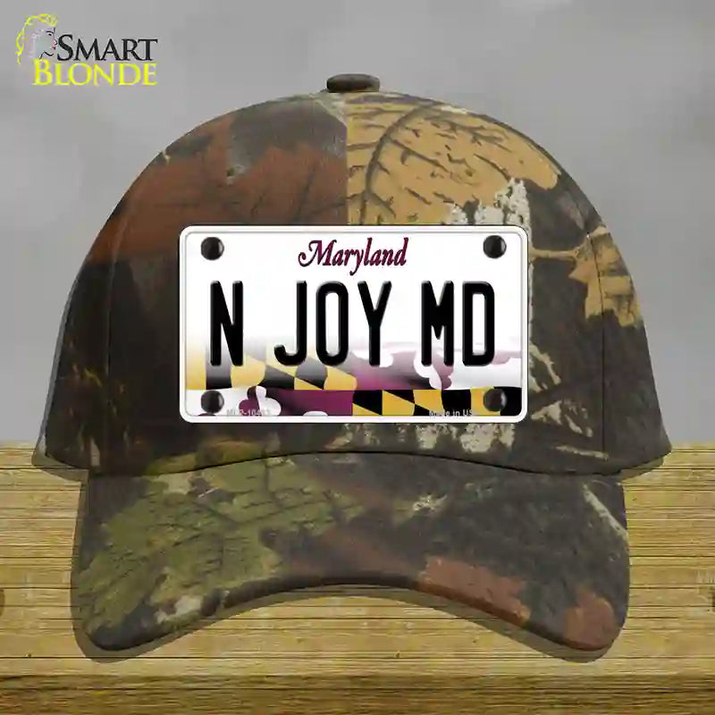 N Joy MD Maryland Novelty License Plate Hat Cotton / Camoflauge