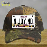 N Joy MD Maryland Novelty License Plate Hat Cotton / Camoflauge