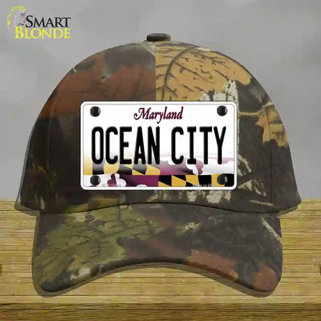 Ocean City Maryland Novelty License Plate Hat Cotton / Camoflauge