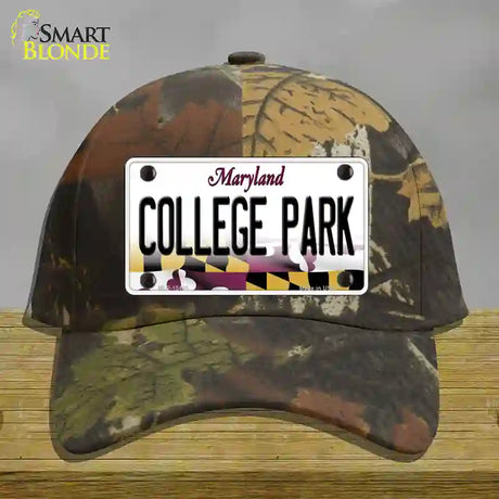 College Park Maryland Novelty License Plate Hat Cotton / Camoflauge