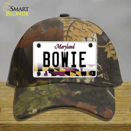 Bowie Maryland Novelty License Plate Hat Cotton / Camoflauge