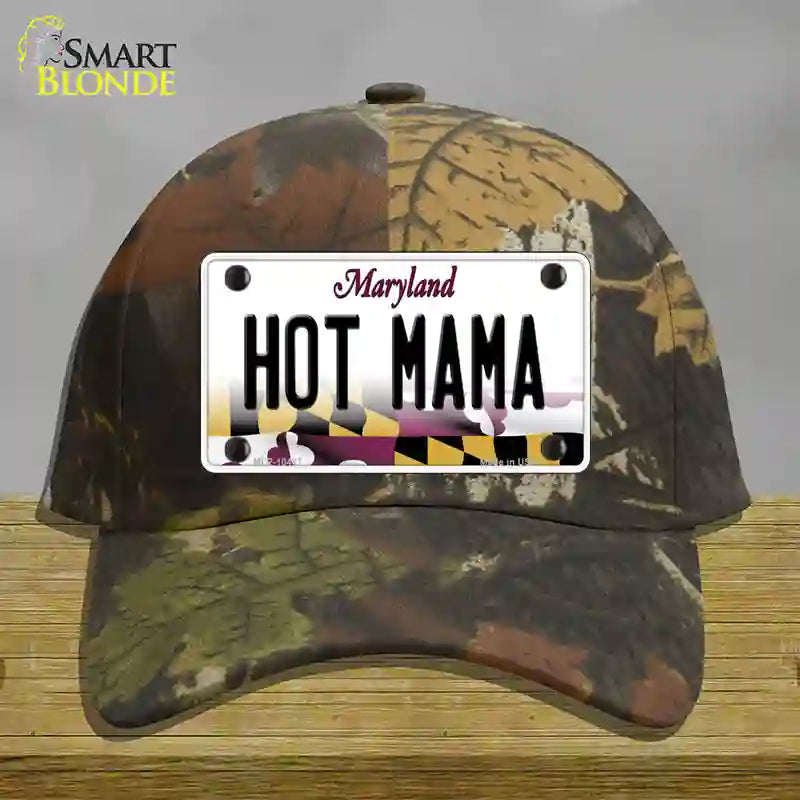 Hot Mama Maryland Novelty License Plate Hat Cotton / Camoflauge