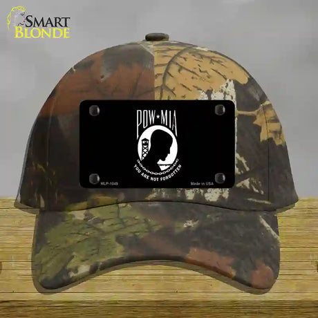 POW MIA Black Flag Novelty License Plate Hat Cotton / Camoflauge