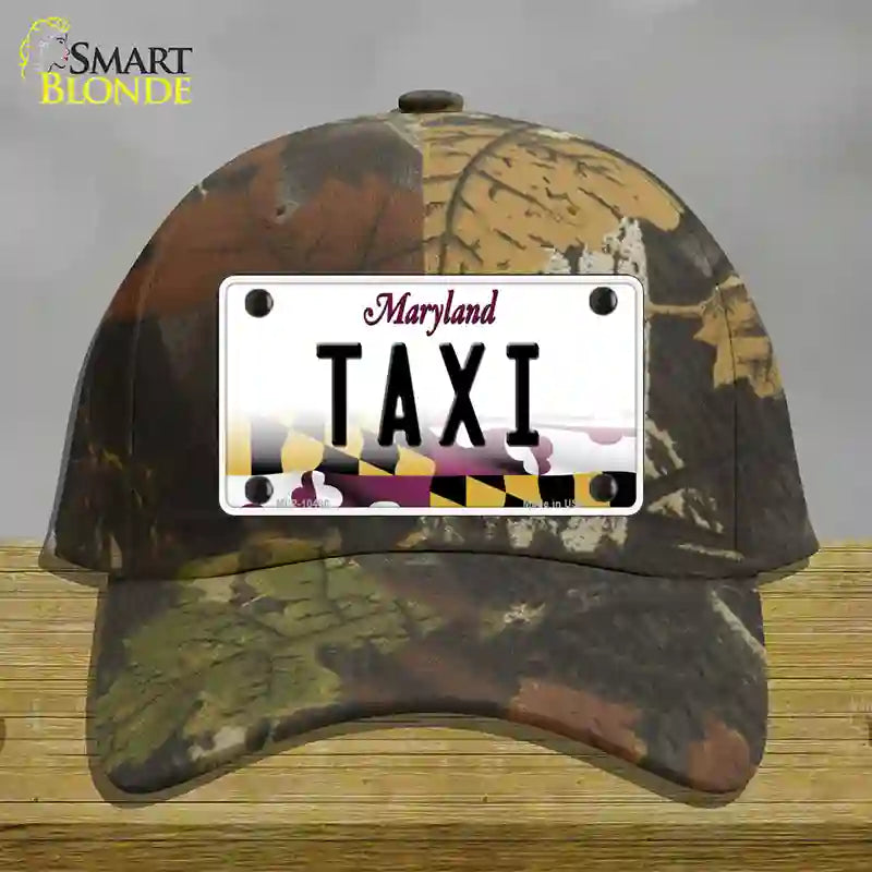 Taxi Maryland Novelty License Plate Hat Cotton / Camoflauge