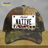 Native Maryland Novelty License Plate Hat Cotton / Camoflauge