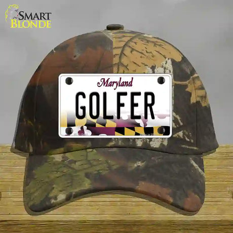 Golfer Maryland Novelty License Plate Hat Cotton / Camoflauge