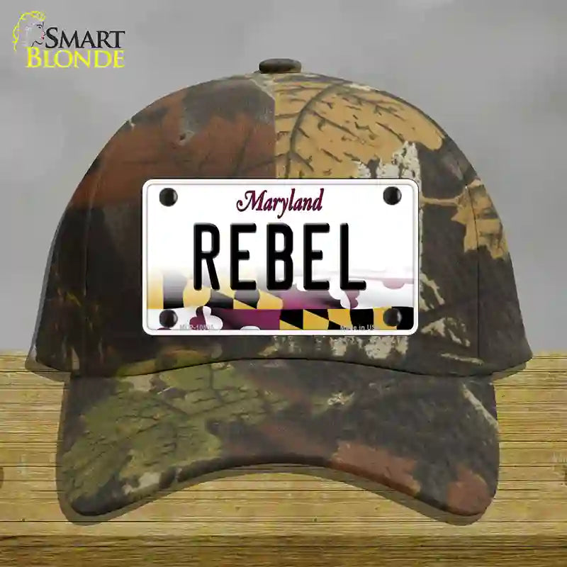 Rebel Maryland Novelty License Plate Hat Cotton / Camoflauge