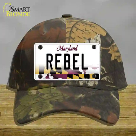 Rebel Maryland Novelty License Plate Hat Cotton / Camoflauge