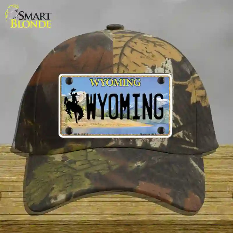 Wyoming Tag Novelty License Plate Hat Cotton / Camoflauge