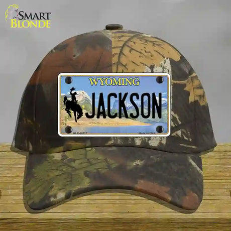 Jackson Wyoming Novelty License Plate Hat Cotton / Camoflauge