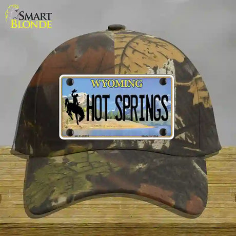 Hot Springs Wyoming Novelty License Plate Hat Cotton / Camoflauge