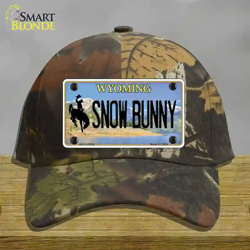 Snow Bunny Wyoming Novelty License Plate Hat Cotton / Camoflauge