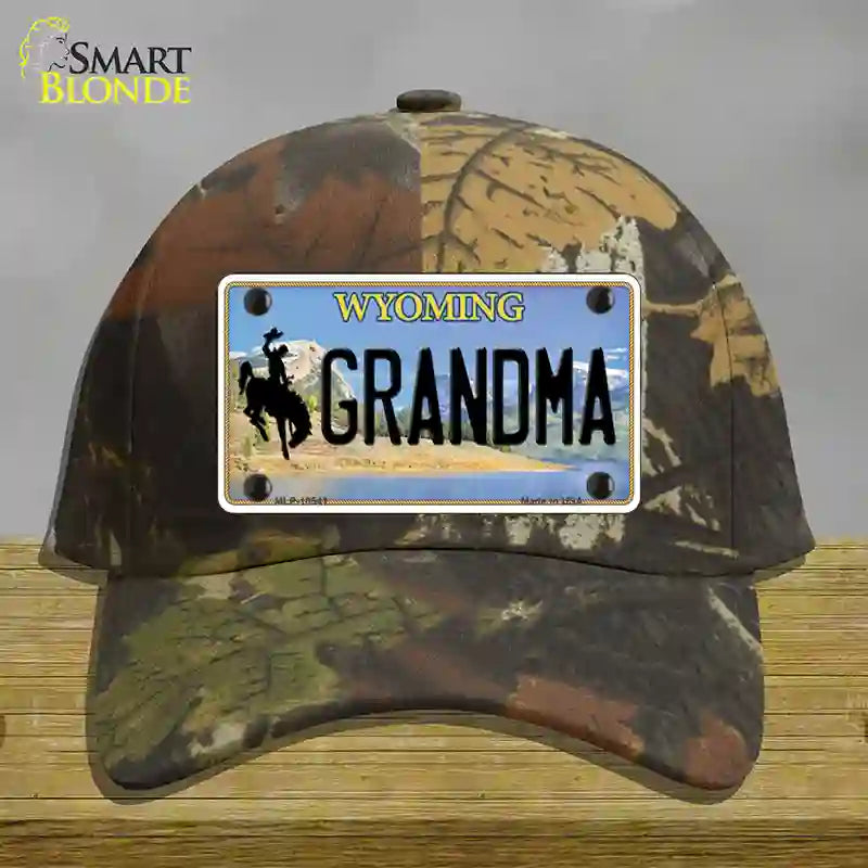 Grandma Wyoming Novelty License Plate Hat Cotton / Camoflauge