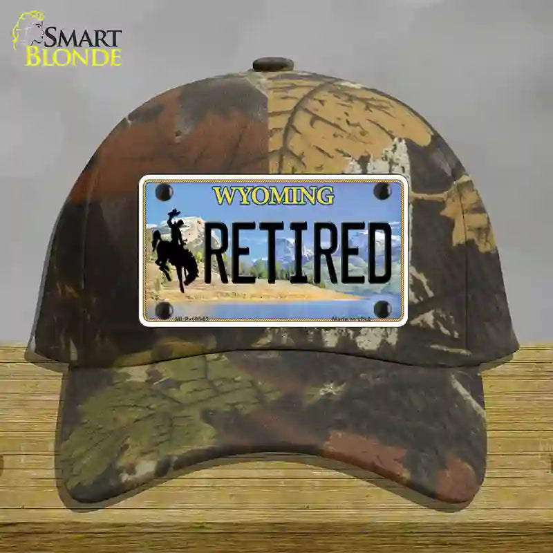 Retired Wyoming Novelty License Plate Hat Cotton / Camoflauge