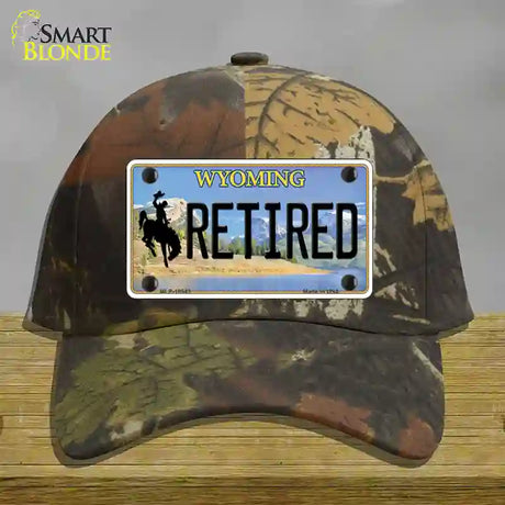 Retired Wyoming Novelty License Plate Hat Cotton / Camoflauge