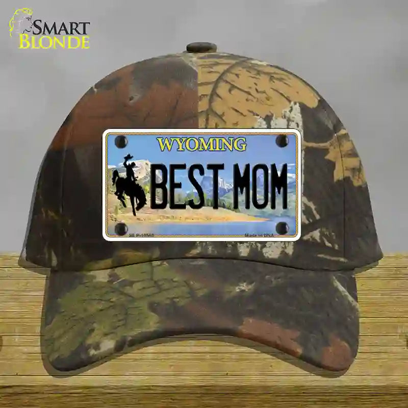 Best Mom Wyoming Novelty License Plate Hat Cotton / Camoflauge