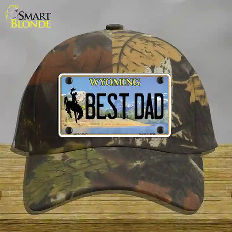 Best Dad Wyoming Novelty License Plate Hat Cotton / Camoflauge