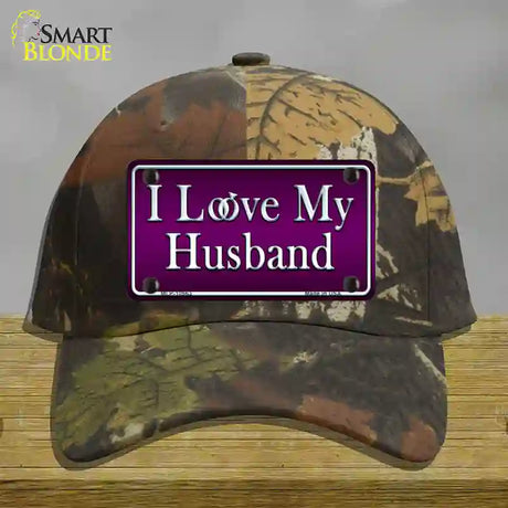 I Love My Husband Novelty License Plate Hat Cotton / Camoflauge