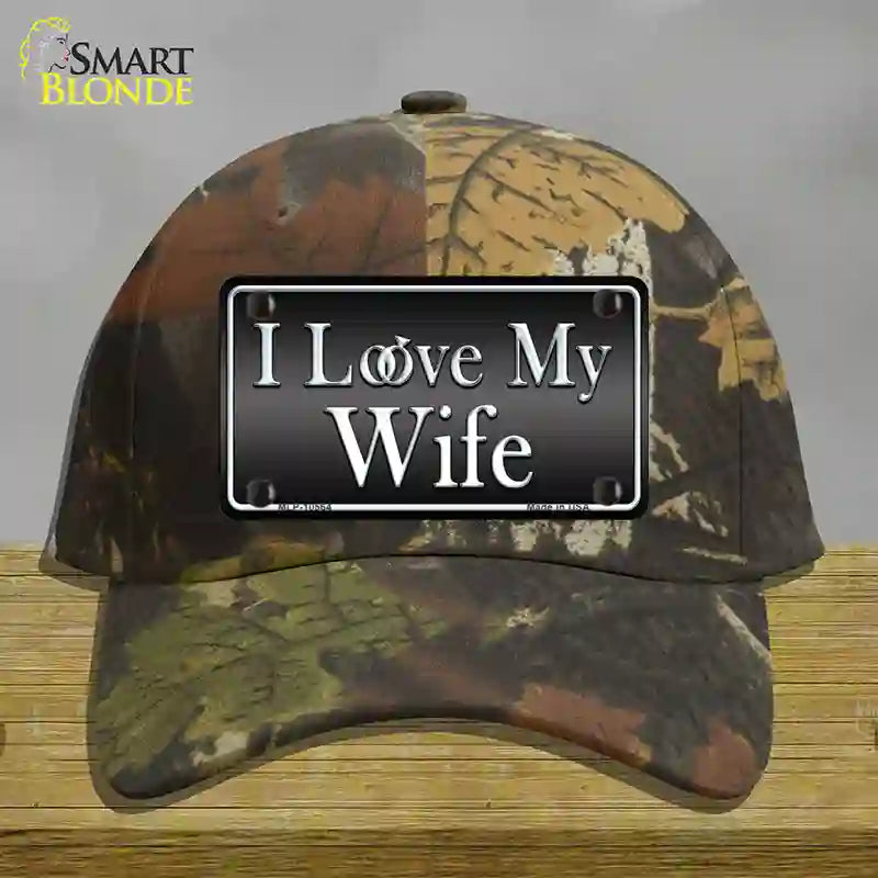 I Love My Wife Novelty License Plate Hat Cotton / Camoflauge