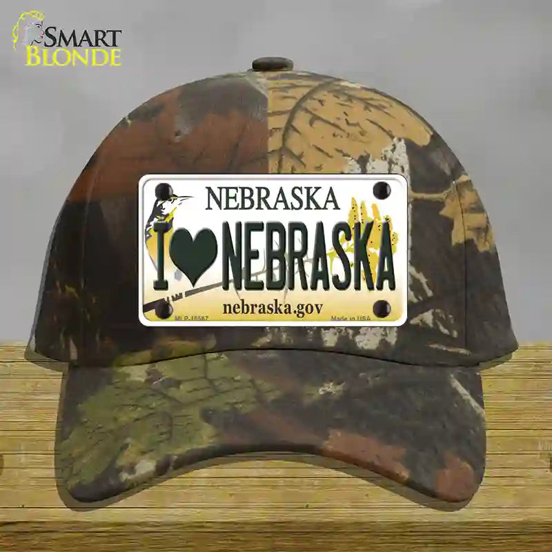 I Love Nebraska Novelty License Plate Hat Cotton / Camoflauge