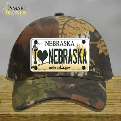 I Love Nebraska Novelty License Plate Hat Cotton / Camoflauge