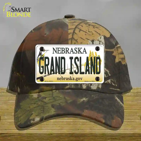 Grand Island Nebraska Novelty License Plate Hat Cotton / Camoflauge