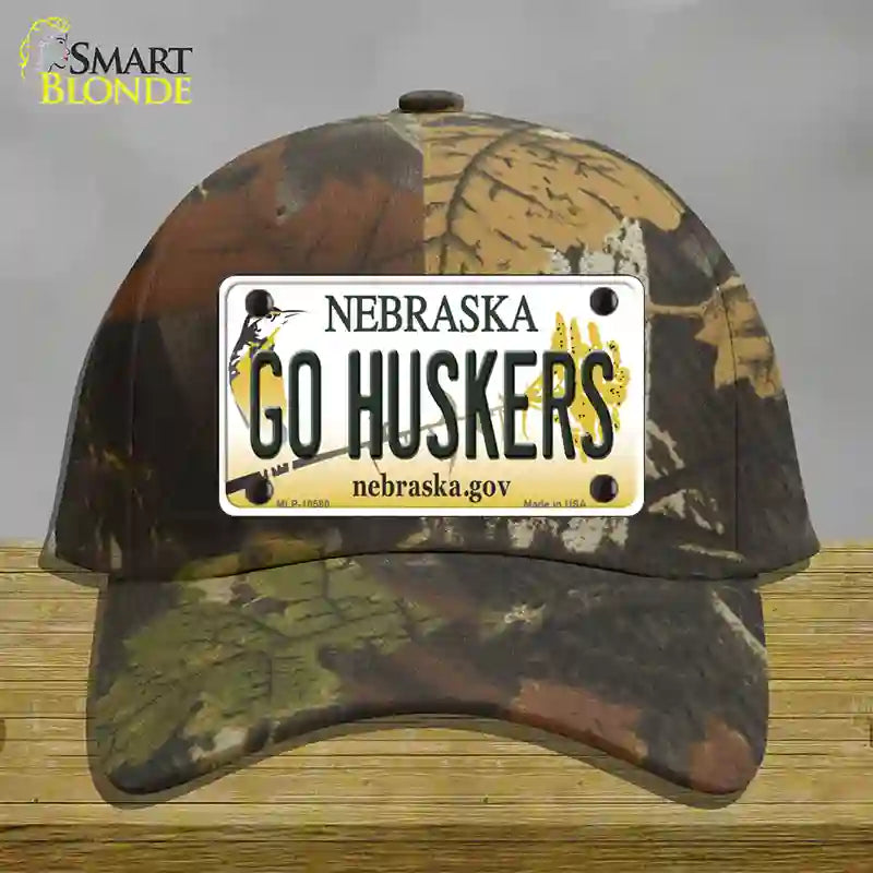 Go Huskers Nebraska Novelty License Plate Hat Cotton / Camoflauge