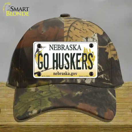 Go Huskers Nebraska Novelty License Plate Hat Cotton / Camoflauge