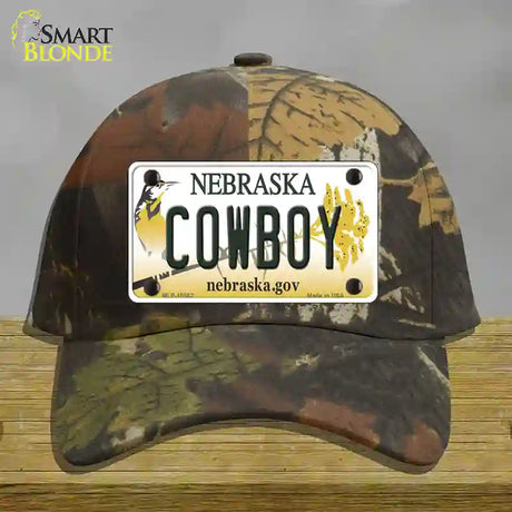 Cowboy Nebraska Novelty License Plate Hat Cotton / Camoflauge