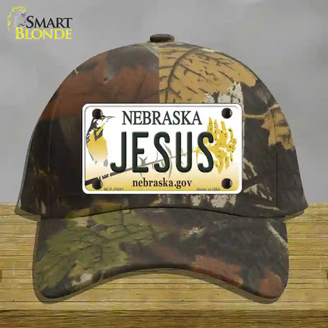 Jesus Nebraska Novelty License Plate Hat Cotton / Camoflauge