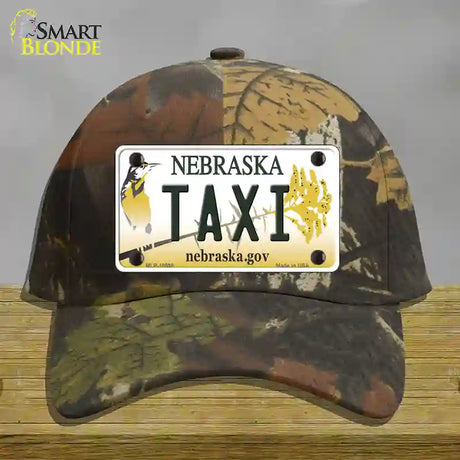 Taxi Nebraska Novelty License Plate Hat Cotton / Camoflauge