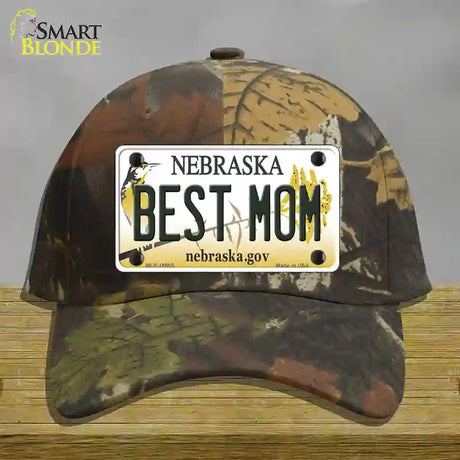 Best Mom Nebraska Novelty License Plate Hat Cotton / Camoflauge