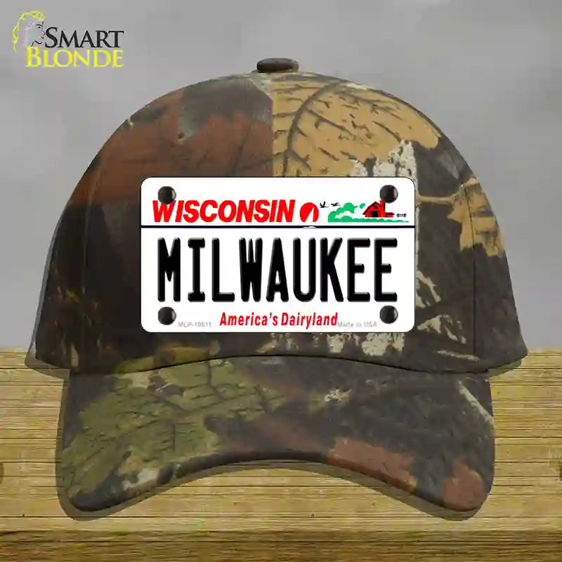 Milwaukee Wisconsin Novelty License Plate Hat Cotton / Camoflauge