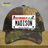 Madison Wisconsin Novelty License Plate Hat Cotton / Camoflauge