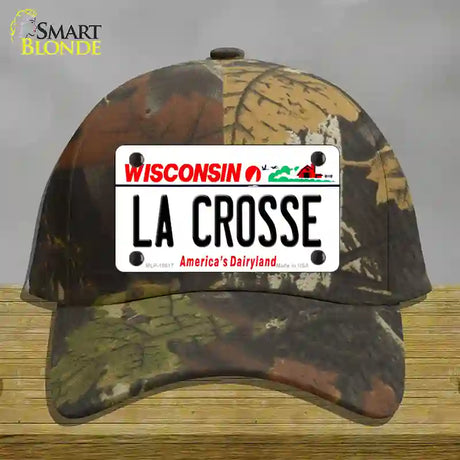 La Crosse Wisconsin Novelty License Plate Hat Cotton / Camoflauge