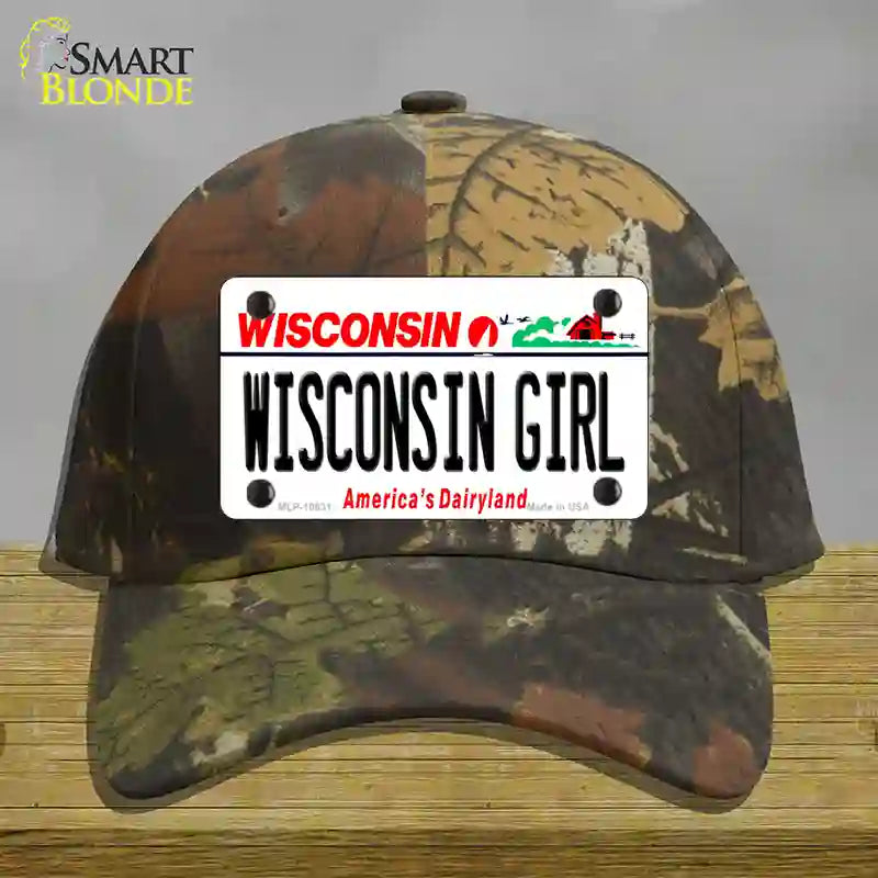 Wisconsin Girl Wisconsin Novelty License Plate Hat Cotton / Camoflauge