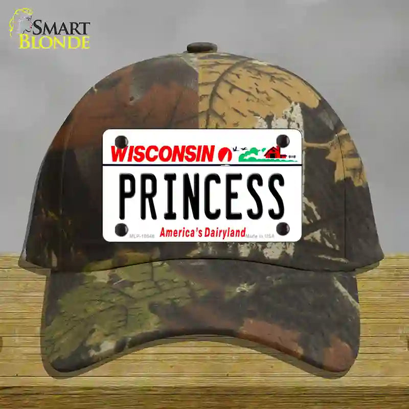 Princess Wisconsin Novelty License Plate Hat Cotton / Camoflauge