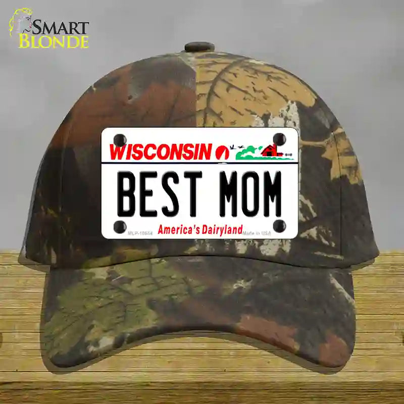 Best Mom Wisconsin Novelty License Plate Hat Cotton / Camoflauge