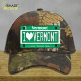 I Love Vermont Novelty License Plate Hat Cotton / Camoflauge