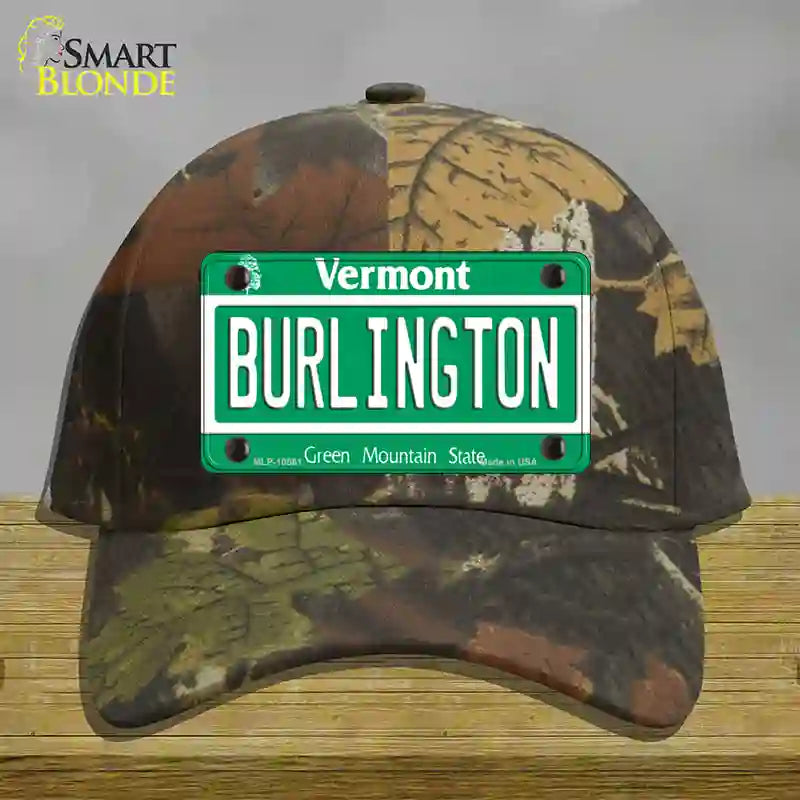 Burlington Vermont Novelty License Plate Hat Cotton / Camoflauge