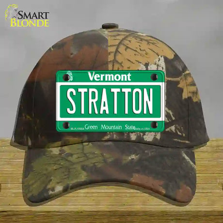 Stratton Vermont Novelty License Plate Hat Cotton / Camoflauge