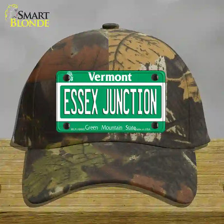 Essex Junction Vermont Novelty License Plate Hat Cotton / Camoflauge