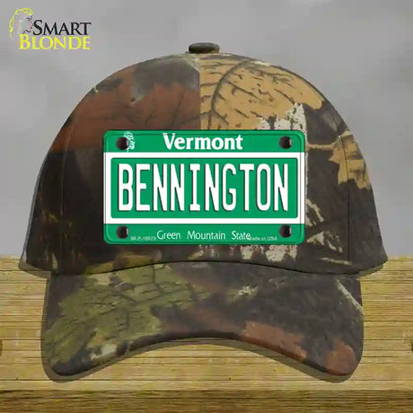 Bennington Vermont Novelty License Plate Hat Cotton / Camoflauge