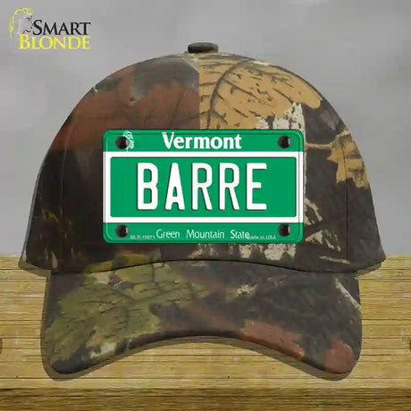 Barre Vermont Novelty License Plate Hat Cotton / Camoflauge