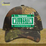 Williston Vermont Novelty License Plate Hat Cotton / Camoflauge