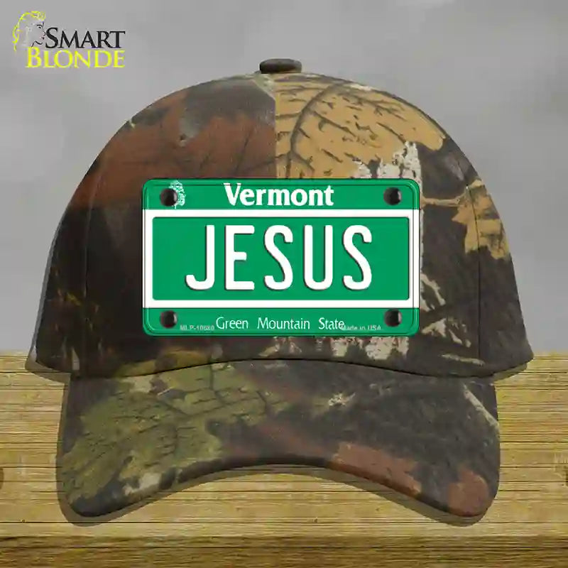 Jesus Vermont Novelty License Plate Hat Cotton / Camoflauge